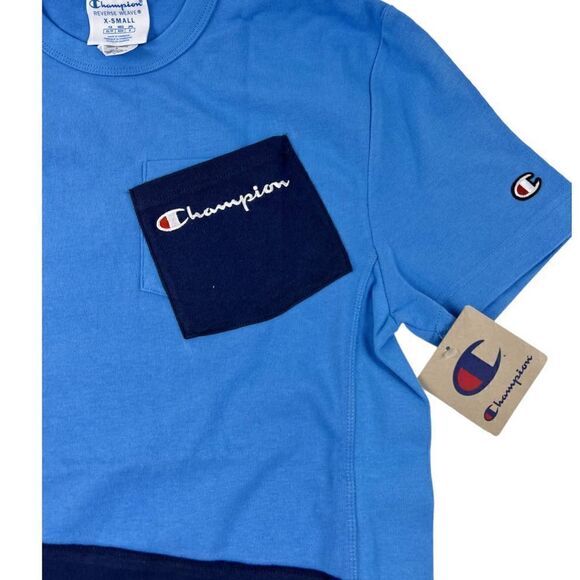 New Champion Life Men Blue T-Shirt Crew Neck Short Sleeve Shift Tee US XS - Picture 5 of 7